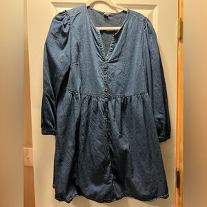 Old Navy - Fit and Flare Dress - Chambray - Size Large